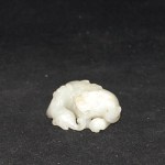 Antike Jade Schnitzerei Foo Dog mit Jungem